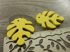 Puuriipus lehti, 30x23mm, keltainen, 1kpl