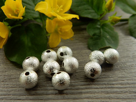 Metallihelmi stardust, 6mm, hopea, 20kpl