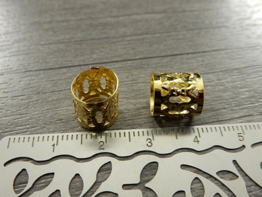 Metallihelmi putki/ hiuskoru, 10x9.5mm, avattava, kulta 20kpl