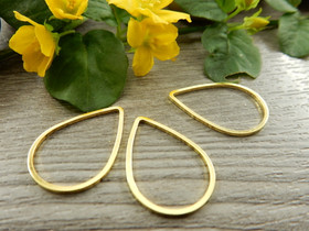 Linkki pisara, 20x15x0.7mm, umpi, kulta, 1kpl