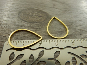 Linkki pisara, 20x15x0.7mm, umpi, kulta, 1kpl