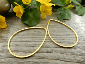 Linkki pisara, 32x23mm, umpi, kulta, 1kpl