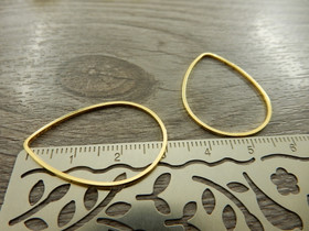 Linkki pisara, 32x23mm, umpi, kulta, 1kpl