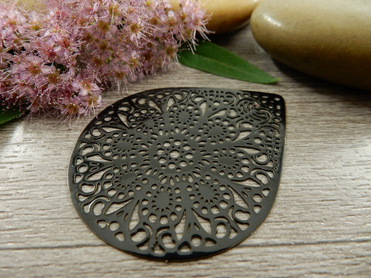 Pisarariipus, 48x39mm, musta, 1kpl