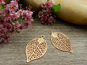 Lehtiriipus 19x11mm, ruusukulta, 1kpl