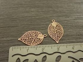 Lehtiriipus 19x11mm, ruusukulta, 1kpl