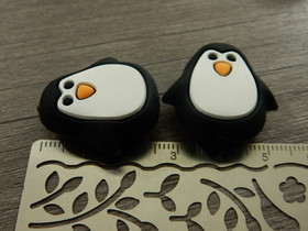 Silikonihelmi pingviini, 26x25mm, musta, 1kpl