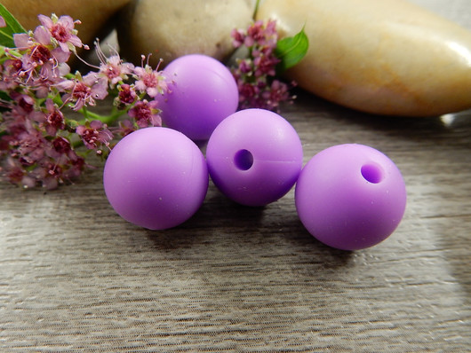 Silikonihelmi, 12mm, liila, 1kpl