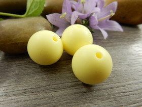 Silikonihelmi, 12mm, vaaleankeltainen, 1kpl