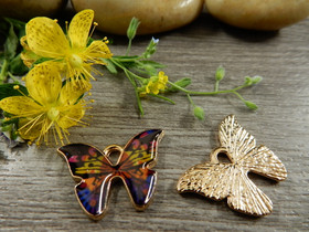 Perhonenriipus, 21x15mm, moniväri, 1kpl