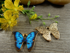 Perhonenriipus, 21x15mm, sininen, 1kpl