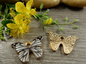 Perhonenriipus, 21x15mm, valkoinen, 1kpl