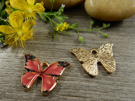 Perhonenriipus, 21x15mm, pinkki, 1kpl