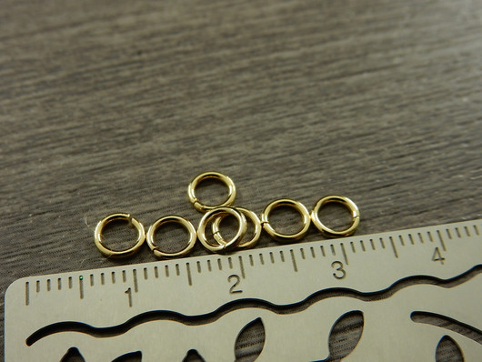 Välirengas, 5x0.8mm, avattava, 18K/vaaleakulta/rst, 10kpl