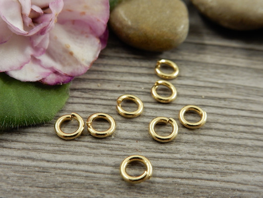 Välirengas, 5x1mm, avattava, 24K/vaaleakulta/rst, 10kpl