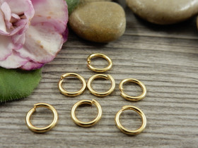 Välirengas, 7x1mm, avattava, 24K/vaaleakulta/rst, 10kpl