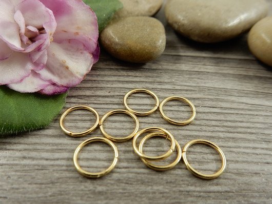 Välirengas, 8x0.8mm, avattava, 18K/vaaleakulta/rst, 10kpl