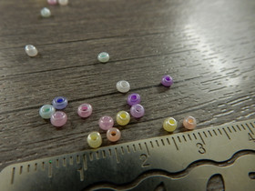 Lasihelmi helmiäinen, 2mm, mixsetti, n.500kpl 