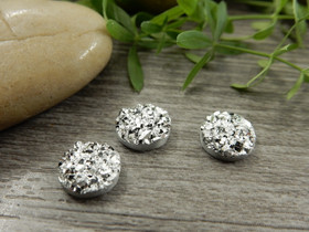 Kapussi glitter, 8mm, hopea, 1kpl