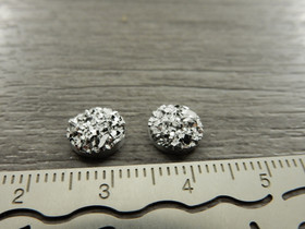 Kapussi glitter, 8mm, hopea, 1kpl