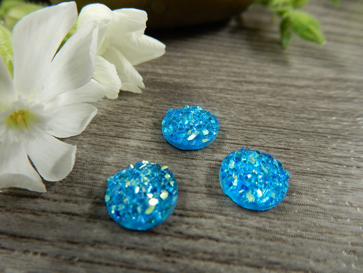 Kapussi glitter, 8mm, sininen, 10kpl