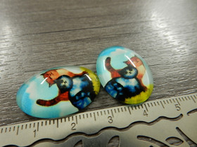 Kapussi kaksi kissaa, 18x25mm, värikäs, 1kpl