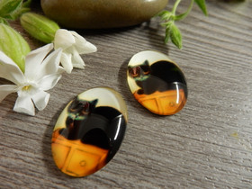 Kapussi musta kissa, 18x25mm, musta, 1kpl