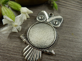 Kapussipohja pöllö, 25mm, kromi, 1kpl