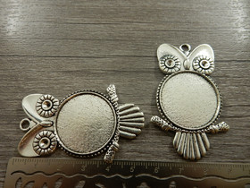 Kapussipohja pöllö, 25mm, kromi, 1kpl