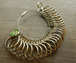 Sormusmittarenkaat ja puikko, 11-22mm, kromi, 1kpl