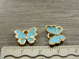 Perhonenriipus, 11x14mm, turkoosi, 1kpl