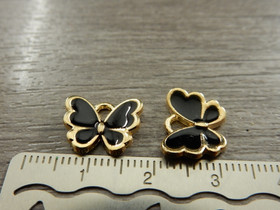 Perhonenriipus, 11x14mm, musta, 1kpl