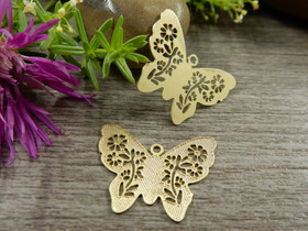 Perhonenriipus, 15x20mm, vaaleakulta, 1kpl