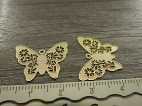 Perhonenriipus, 15x20mm, vaaleakulta, 1kpl