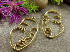 Kasvotriipus, 38x24mm, kulta, 1kpl