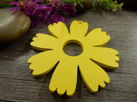 Puuriipus kukka, 48x49mm, keltainen, 1kpl