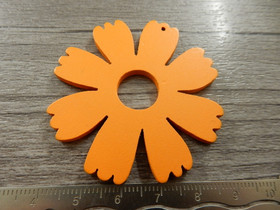 Puuriipus kukka, 48x49mm, oranssi, 1kpl