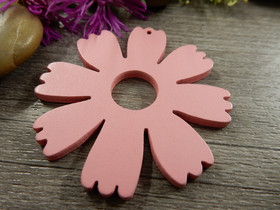 Puuriipus kukka, 48x49mm, vaaleanpunainen, 1kpl
