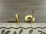 Korvakorutappi ympyrä+lukko kiiltävä, 10x10mm, kulta/rst, 1pari