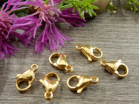 Papukaijalukko, 11x7mm, 24K/kulta/rst, 1kpl