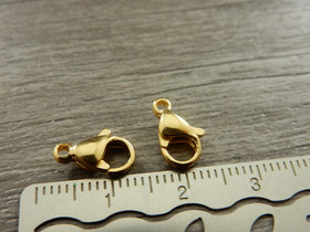 Papukaijalukko, 11x7mm, 24K/kulta/rst, 1kpl