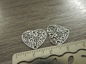 Sydänriipus/linkki, 15x16mm, valkoinen, 1kpl