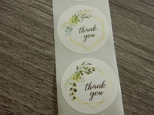 Thank you tarra, 25mm, valko-vihreä, 10kpl