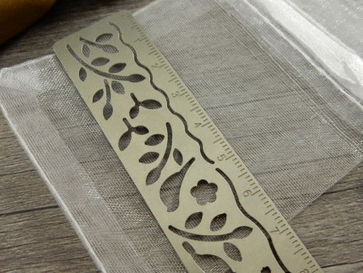 Organzapussi, 7x9cm, valkoinen, 1kpl