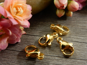 Papukaijalukko, 9x5mm, 24K/kulta/ rst, 1kpl