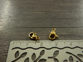 Papukaijalukko, 9x5mm, 24K/kulta/ rst, 1kpl