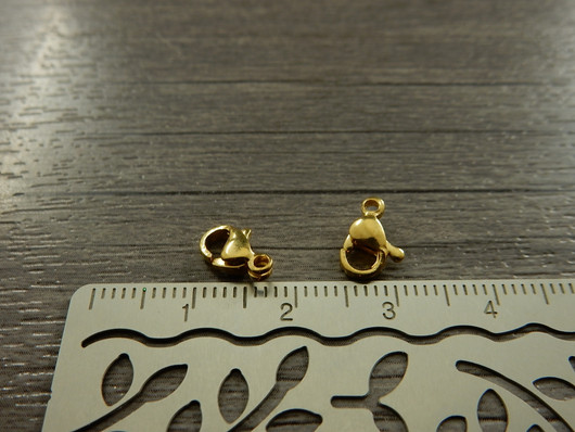 Papukaijalukko, 9x5mm, 24K/kulta/ rst, 1kpl