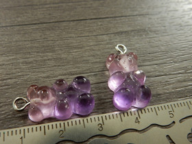 Nalleriipus glitter, 21x11mm, liila-vaaleanpunainen, 1kpl