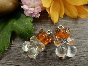 Nalleriipus glitter, 21x11mm, kirkas-ruskea, 1kpl