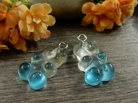 Nalleriipus glitter, 21x11mm, kirkas-turkoosi, 1kpl